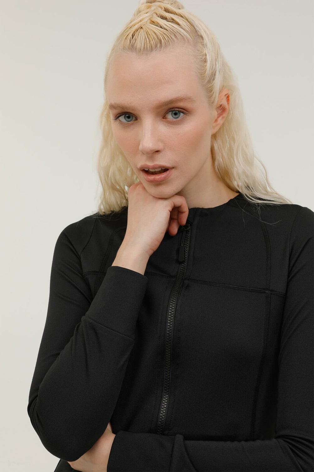Lumberjack W-SN112 Kalına Full Zıp T Siyah Kadın Eşofman Üstü görsel 5