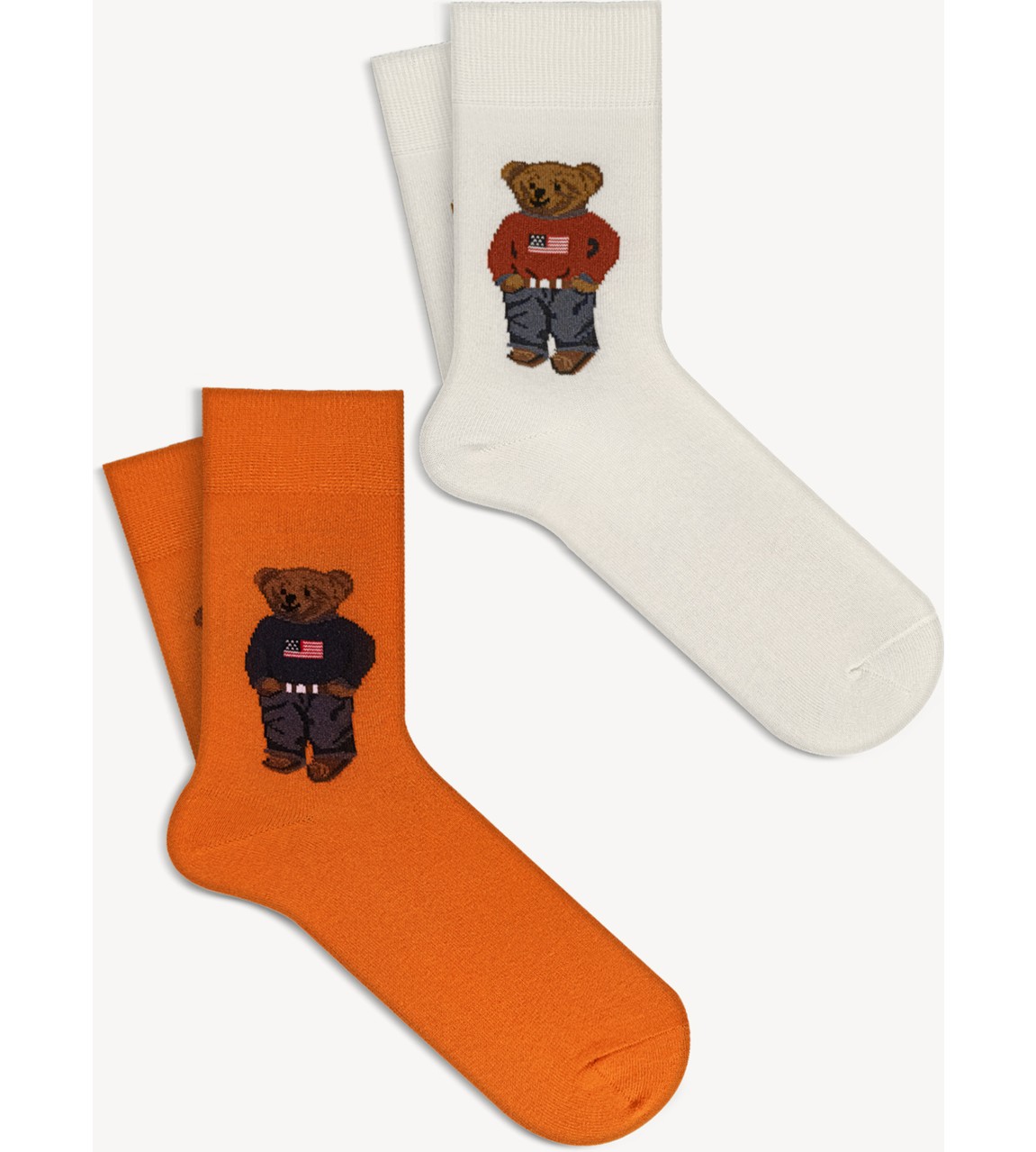 Mono Socks Kadın Çorap 4'lü Paket, %78 Pamuk, Ekstra Yumuşak, Karışık Renkli Teddy Bear Desenli Rahat Model görsel 6