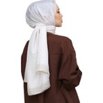 Hint İpek Hint Ipek Monogram Şal - Ekru
