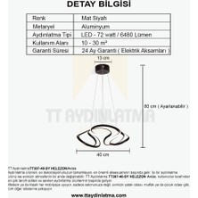 TT Aydınlatma TT307-40-SY Tt Aydınlatma Helezon Modeli Mat Siyah LED Avize