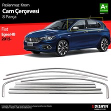 Aracım Oto Aksesuar S-Dizayn Fiat Egea Hb Krom Cam Çerçevesi 8 Prç. 2015 Üzeri