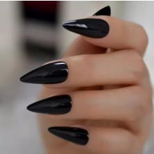 Mona Lady Siyah Stiletto 12LI Kendinden Yapışkanlı Takma Tırnak