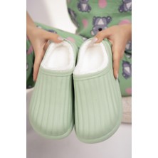 ModaFrato FLORA Kapalı İçi Yünlü Unisex Ev Terliği Kışlık Terlik Su Geçirmez