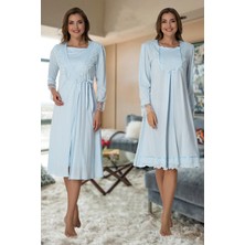 Effortt 2019 Effortt Mavi Sabahlıklı Pijama Takımı Effortt 2019 Effortt