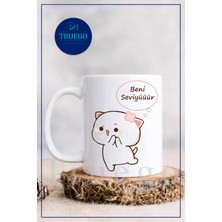 Truego Baskılı Kupa Bardak Seramik Mug - Beeni Seviyüüür