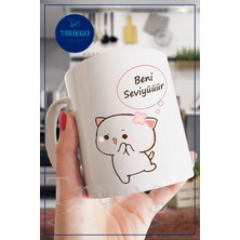 Truego Baskılı Kupa Bardak Seramik Mug - Beeni Seviyüüür