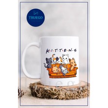 Truego Baskılı Kupa Bardak Seramik Mug - Cat Friends