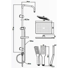 Creavit SH630 Tepe Duş Sistemi Kare(Kend.temizleyicili)