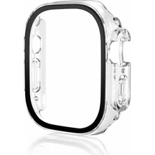 Case 4U Apple Watch Ultra Darbe Emici Kasa ve Ekran Koruyucu 49mm Gard 21 Şeffaf