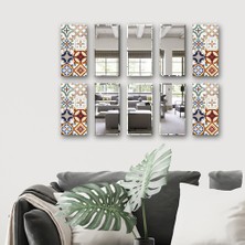 Decorita Dekor Camı  Çini Desen Cam ve Ayna  10'lu Takım  12,5cm x 25CM
