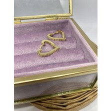 Accessories Taşlı Halka Kalp Küpe