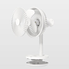 Masaüstü Fan 60 Derece Çalkalayan Kafa Yüksekliği Rüzgar Hızı Ayarlanabilir 4000MAH Tip C Şarj Edilebilir Işık Taşınabilir Fan | Hayranları