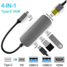Pd Tip C Hub Pd USB Multiport Adaptörü USB C HDMI 4K UHD Converter Port Hub'a