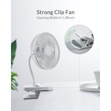 Klip Fan Taşınabilir USB Arabası Hayranları ile 4 Hızlar ile Sessiz Klip Mini Masa Fan 360 ° Dönebilen Pil Kumandalı Beyaz | Fanlar