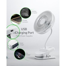 Klip Fan Taşınabilir USB Arabası Hayranları ile 4 Hızlar ile Sessiz Klip Mini Masa Fan 360 ° Dönebilen Pil Kumandalı Beyaz | Fanlar