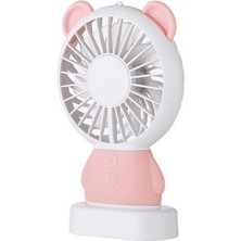 Taşınabilir Şarj Edilebilir USB Fan 2 Hız Mini Yedi Renkli Soğutma Fanı Ev ve Açık Için LED Işık | Hayranları (Pembe)