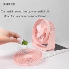 Mini Soğutma Fanı Aroma Difüzör USB Masa Fan 360 Rotasyon ile Ayarlanabilir Açı Ofis Ev Seyahat | Fanlar (Pembe)