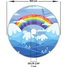 Decorita Cam Avize Göbeği | Gökkuşağı | Çap50cm