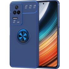 Eabhulie Xiaomi Redmi K40S Için Yüzüklü Arkası Yumuşak Tpu Kılıf Kapaklı - Lacivert (Yurt Dışından)