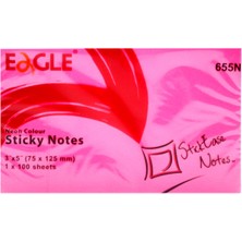 Eagle 75X125 mm Neon Renk Yapışkanlı Not Kağıdı 100 Yaprak (655N) Pembe