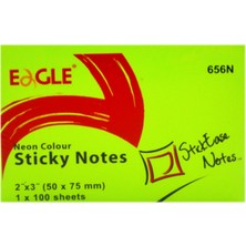 Eagle 50X75 mm Neon Renk Yapışkanlı Not Kağıdı 100 Yaprak (656N) Yeşil