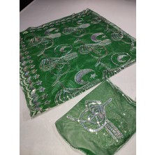 Sırmalı Çeyiz Kına Geceleri Için Pullu Gelin ve Tuğra Damat Kına Örtüsü ve Eldiveni ile Kına Örtüsü Özel Paket Set