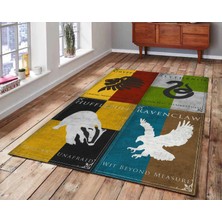 Harry Potter Desenli Halı Gryffindor, Hufflepuff, Ravenclaw, Slytherin Genç Odası Halısı Salon Halısı