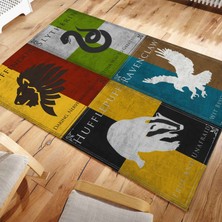 Harry Potter Desenli Halı Gryffindor, Hufflepuff, Ravenclaw, Slytherin Genç Odası Halısı Salon Halısı