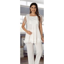 Effortt 2051 Effortt Lohusa Pijama Takımı Ekru Effortt 2051MODEL Ekru