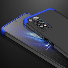 Case 4U Xiaomi Redmi Note 11 Pro 5G Kılıf 3 Parçalı Tam Koruma Sert Mika Ays Kapak Siyah - Kırmızı