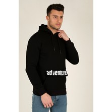 Terapi Men Erkek Kapüşonlu Uzun Kollu Kanguru Cepli Sweatshirt 21K-5200429-03 Siyah