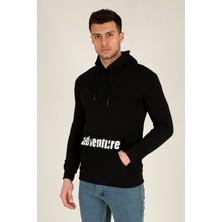 Terapi Men Erkek Kapüşonlu Uzun Kollu Kanguru Cepli Sweatshirt 21K-5200429-03 Siyah
