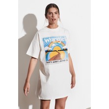 Slim Fit Dar Kesim %100 Pamuk Kısa Kollu Beyaz Elbise