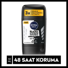 NIVEA MEN Erkek Stick Deodorant Black&White Invisible Original 50ml, Ter Kokusuna Karşı 48 Saat Koruma