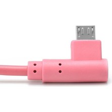 Profisher Djı Mavic Pro 90° Sağa Açılı Mikro USB Otg Renkli Tablet Uzatma Ara Kablosu 17CM Pembe