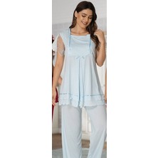 Effortt Mavi Pijama Takımı Lohusa Effortt 2051MAVI