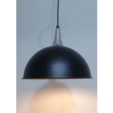 Riolight modern,rustik,vintage mutfak,oda,cafe,oteller için siyah 1xe27 metal sarkıt avize çap:30cm