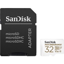 Sandisk Max Endurance 32GB 100/40MB/S Microsdhc C10 V30 Adaptörlü Hafıza Kartı SDSQQVR-032G-GN6IA