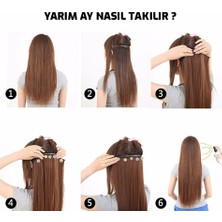 KIZIL AFRO DALGALI Yarım Ay  – 65cm 190 gr. FİBER SENTETİK Çıt Çıt – Renk No:850A