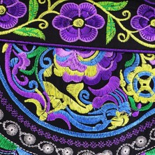 Vintage Nakış Kadınları Çantası Çiçek Işlemeli Omuz Çantası 31X51CM #7
