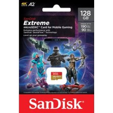 Sandisk Extreme 128GB 190/90MB/S Microsdxc A2 V30 Mobile Gaming Hafıza Kartı SDSQXAA-128G-GN6GN