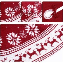 ZHKJ Shop 122CM Örgü Akrilik Noel Ağacı Dip Dekorasyon Etek (Yurt Dışından)