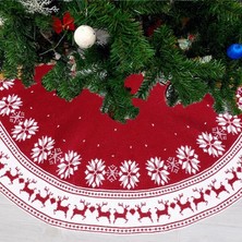 ZHKJ Shop 122CM Örgü Akrilik Noel Ağacı Dip Dekorasyon Etek (Yurt Dışından)