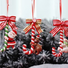 ZHKJ Shop 3 Adet Noel Tatil Süslemesi Noel Kamışı Şeker Bar Süsleri (Snowman) (Yurt Dışından)