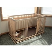 Naturbird Ahşap Köpek Çiti Sık Aralık Kapısı Yan Taraftadır 60 cm x 1 Metre