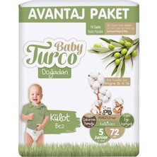 Baby Turco Külot Bebek Bezi Doğadan Beden:5 (12-25KG) Junior 72 Adet Avantaj Paketi
