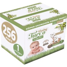 Baby Turco Bebek Bezi Doğadan Beden:1 (2-5kg) Yeni Doğan 256 Adet Süper Ekonomik Fırsat Paketi