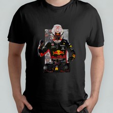 Pixxa Max Verstappen - Formula 1 %100 Pamuklu Bisiklet Yaka T-Shirt Model - 1