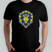 Pixxa World Of Warcraft - Alliance %100 Pamuklu Bisiklet Yaka T-Shirt Model - 1