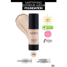 Note Mattifying Extreme Wear Fondöten Mat Bitiş 126  Nude Ivory